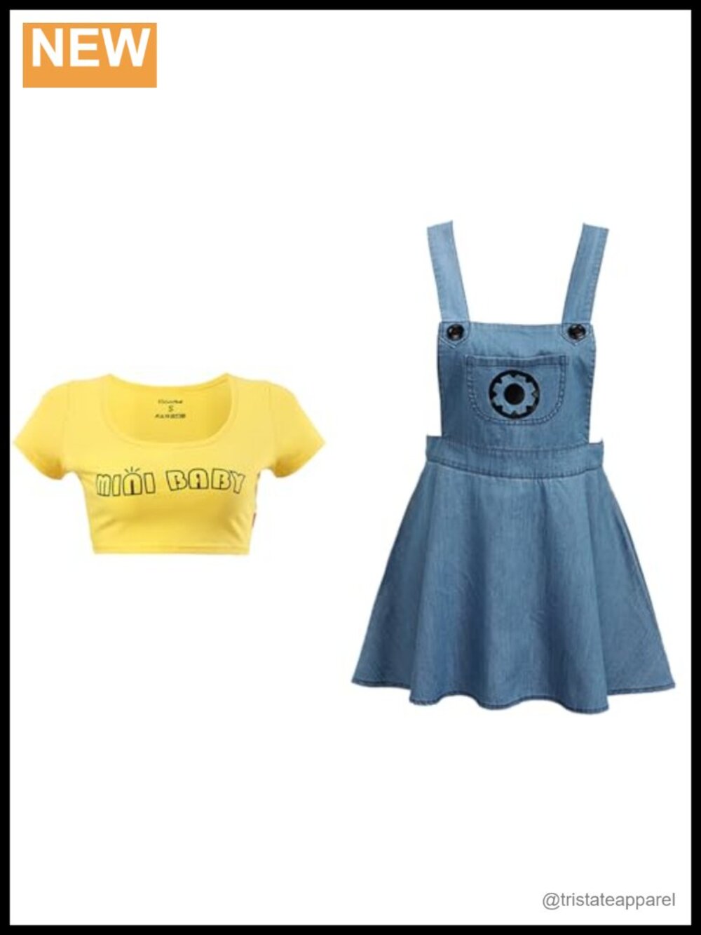 Cotton Spandex Crop Top & Mini Skirt Set Short Sleeve Baby Tee Cosplay